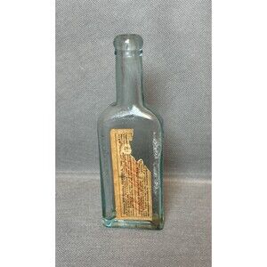 CASTORIA Bottle-Dr Chas H Fletcher Antique 1900s Glass Bottle w/Paper Label